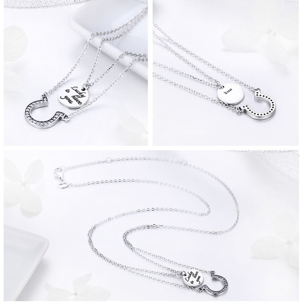 4/$15 New Double Layered Lucky Horseshoe Necklace - Picture 2 of 3
